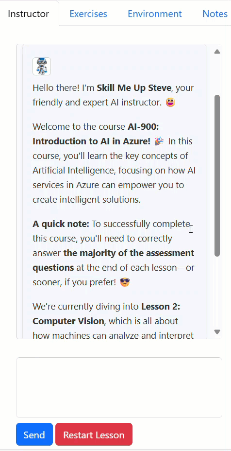AI instructor interaction demo
